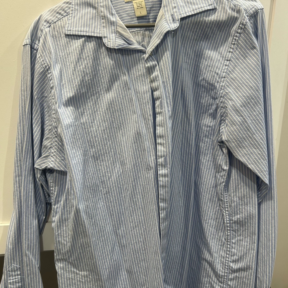 Banana Republic Light Blue Pinstripe Dress Shirt